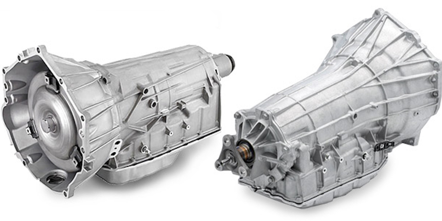 Two remanufactured automatic transmissions, cleaned and ready to ship